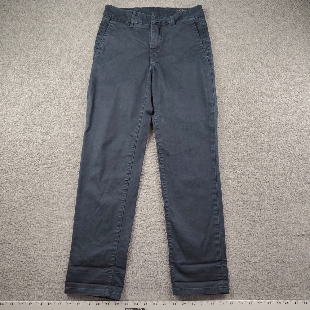 Vince Chino Pants Sz 25x26 Carpi Cropped Navy Blue Stretch Twill Office Career